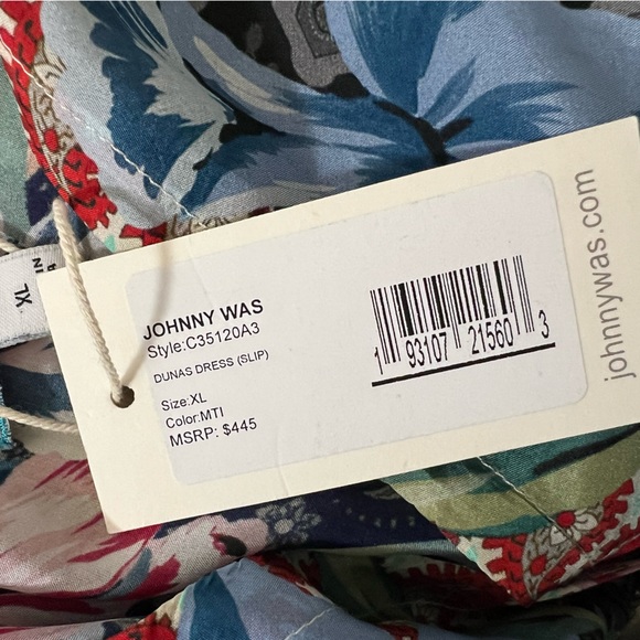 Johnny Was multicolor boho floral print patchwork silk dunas dress size XL - Picture 12 of 13